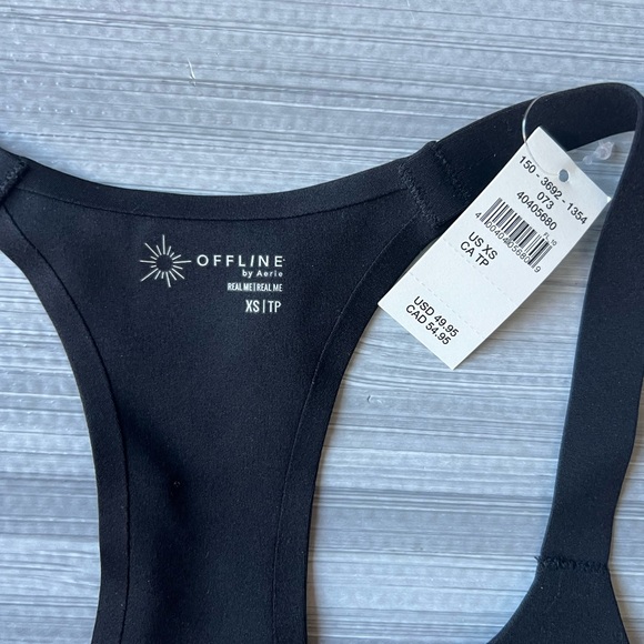 Offline by Aerie Black Sports Bra XS NWT - Picture 3 of 4